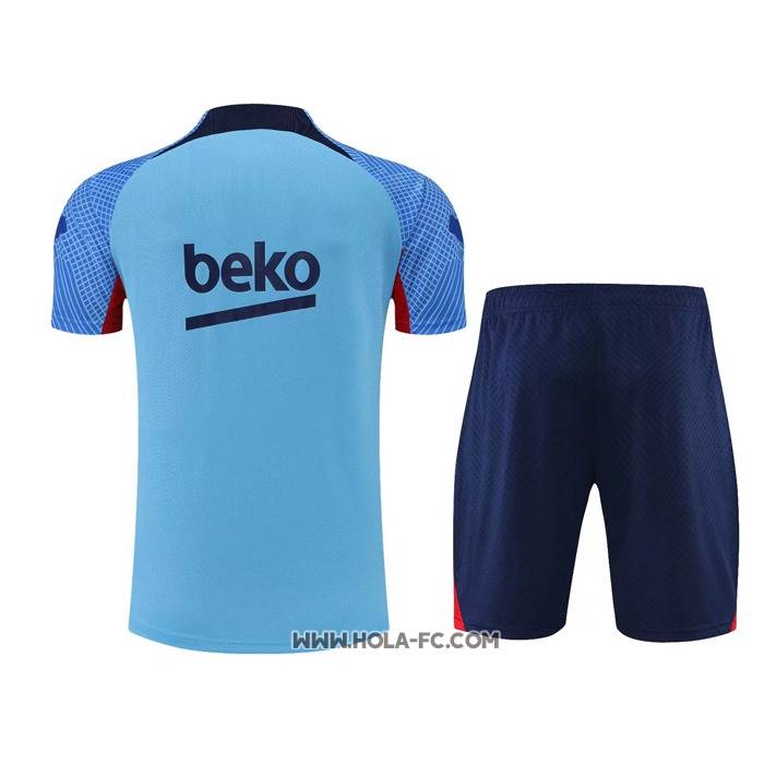 Chandal del Barcelona 2022-2023 Manga Corta Azul - Pantalon Corto